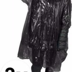 Groothandel ???? Merkloos 3x Wegwerp Regenponcho Zwart ⭐ -bike shop 435x840
