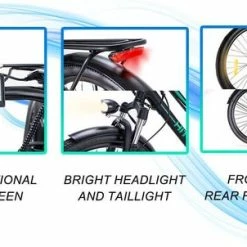 Flash-uitverkoop ???? HITWAY 26 Inch E-bike, Elektrische Fiets Voor Heren En Dames, Pedelec Stadsfietsen, 250 W Motor, 36 V/11,2 Ah E-bike, Shimano 7 Versnellingen, 35-90 Km| Wit / Blauw ???? -bike shop 550x302 3