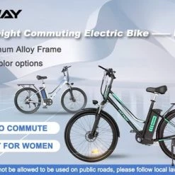 Flash-uitverkoop ???? HITWAY 26 Inch E-bike, Elektrische Fiets Voor Heren En Dames, Pedelec Stadsfietsen, 250 W Motor, 36 V/11,2 Ah E-bike, Shimano 7 Versnellingen, 35-90 Km| Wit / Blauw ???? -bike shop 550x340 3