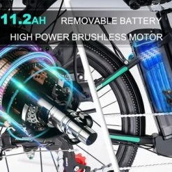 Flash-uitverkoop ???? HITWAY 26 Inch E-bike, Elektrische Fiets Voor Heren En Dames, Pedelec Stadsfietsen, 250 W Motor, 36 V/11,2 Ah E-bike, Shimano 7 Versnellingen, 35-90 Km| Wit / Blauw ???? -bike shop 550x340 5