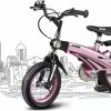 Begroting ???? Merkloos Kinderfiets Metallic Roze Met Zijwieltjes 14 Inch | Handremmen | Jongens | Meisje | Cadeau | Sinterklaas | Kerst | Verjaardag | Peuter | Kleuter | Driewieler | Gepersonaliseerd ???? -bike shop 550x346 1