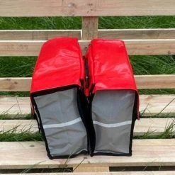Korting ???? BayNL- Waterdicht - Dubbele - Bisonyl - Fietstas- Reflectoren - Grijs En Rood – 34cmX16.2cmX32cm=35 Liter ???? -bike shop 550x349 1