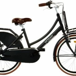 Promo ???? Nogan Vintage N3 - Transportfiets - Meisjesfiets - 22 Inch - 3 Versnellingen - Zwart ????