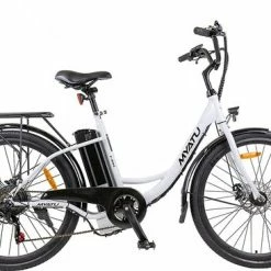 Uitgang ???? Myatu E-bike 26 Inch City Pedelec Voor Dames En Heren, Elektrische Fiets Met 12,5Ah Accu, 6 Versnellingen Shimano, Derailleur Versnellingen, Achter Motor 250 W-Wit ????
