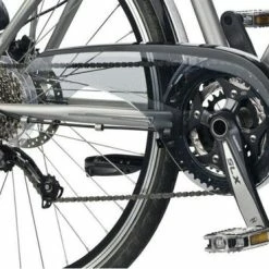 Promo ✨ De Woerd Kettingscherm Axa Scope 2 46-48T - Lichtgrijs Met Zwarte Rand (winkelverpakking) ????