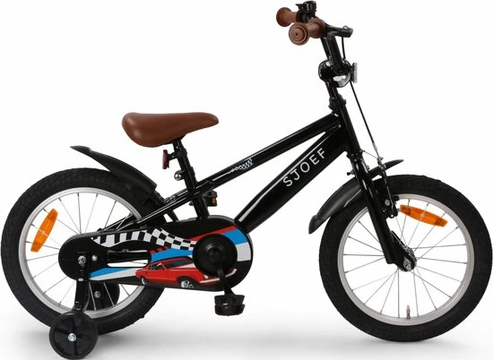 Uitgang ✨ SJOEF Race Jongensfiets 16 Inch - Zwart ❤️ 3 Uitgang ✨ SJOEF Race Jongensfiets 16 Inch - Zwart ❤️