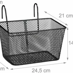 Begroting ???? Relaxdays Fietsmand Stuur - Fietsmandje Met Haken - Fiets Mand Voorop - Klein - Metaal - Zwart ???? -bike shop 550x403 6