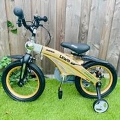Gloednieuw ???? Merkloos Kinderfiets Metallic Taupe Goud Met Zijwieltjes 16 Inch | Handremmen | Jongens | Meisje | Cadeau | Sinterklaas | Kerst | Verjaardag | Peuter | Kleuter | Driewieler | Gepersonaliseerd ⌛ -bike shop 550x410