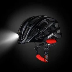 Aanbiedingen ???? MTB Helm Met Verlichting | E-bike | Pro Fietshelm Met Verlichting | Licht Van Gewicht | Ingebouwde Led Lamp Als Voorlicht + Zijlicht En Achterlicht > Sport Lights, Blauw , Merk Rockbros ????