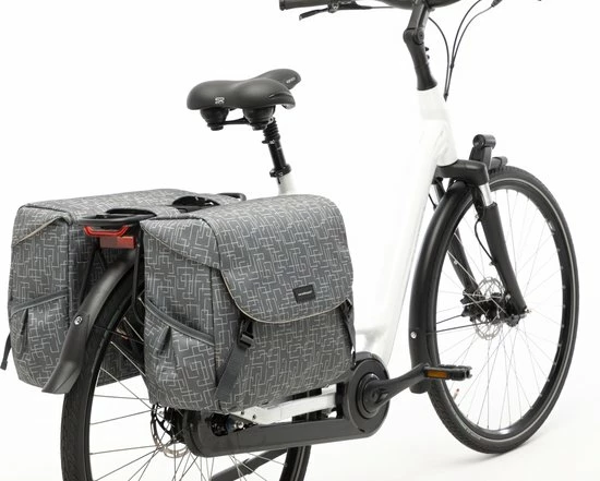 Korting ???? New Looxs Ivy Mondi Joy Dubbele Fietstas - 38 Liter Grijs ???? 7 Korting ???? New Looxs Ivy Mondi Joy Dubbele Fietstas - 38 Liter Grijs ???? - Afbeelding 5