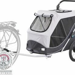 Groothandel ???? Trixie Hondenfietskar Opvouwbaar Grijs (103X74X95 CM) ???? -bike shop 550x447