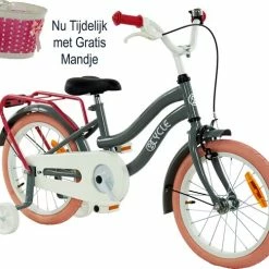 Beste deal ???? 2Cycle Pretty Meisjesfiets - 16 Inch - Grijs-Roze - Meisjesfiets ????