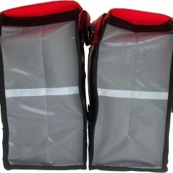 Korting ???? BayNL- Waterdicht - Dubbele - Bisonyl - Fietstas- Reflectoren - Grijs En Rood – 34cmX16.2cmX32cm=35 Liter ????