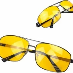 Nieuw ???? Sitna Nachtbril Autorijden - Geel - Bril Slecht Weer - Nachtzien Autorijden Bril - Noodweer Bril Rijden - Mistbril ????