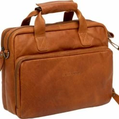 Goedkoop ???? New Looxs Cali Leren Laptop Fietstas – 17 Liter - Cognac ????