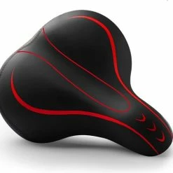 Gloednieuw ???? FIEZIO Fietszadel Ergonomisch Dual Shock Memory Foam Rood Unisex Dames Heren - Extra Comfortabel - Fiets Zadel ????