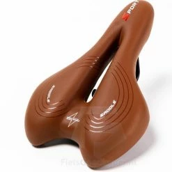 Uitgang ???? Voltano Sport Trekking Fietszadel - Comfortabel Gel Zadel - Met Uitsparing - Inclusief Zadelstrop - 100% Waterdicht - Unisex - Bruin ????