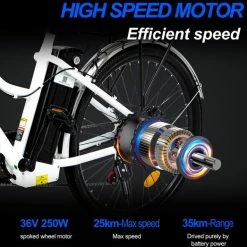 Flash-uitverkoop ???? HITWAY 26 Inch E-bike, Elektrische Fiets Voor Heren En Dames, Pedelec Stadsfietsen, 250 W Motor, 36 V/11,2 Ah E-bike, Shimano 7 Versnellingen, 35-90 Km| Wit / Blauw ???? -bike shop 550x523 6