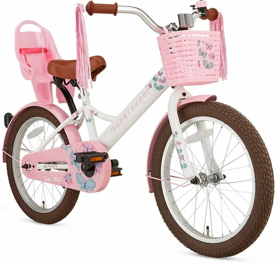 Begroting ???? Supersuper Little Miss - Kinderfiets - Meisjesfiets - 18 Inch - Wit ???? 5 Begroting ???? Supersuper Little Miss - Kinderfiets - Meisjesfiets - 18 Inch - Wit ???? - Afbeelding 3