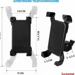 Gloednieuw ❤️ Luxema Telefoonhouder Fiets - Universeel - Telefoonhouder Motor - Telefoonhouder Scooter - 360 Graden Draaibaar- Smartphone & GSM Telefoon Fietshouder - IPhone - Samsung - Extra Stevig - Nieuwste Versie - Zwart - Topcadeau ???? -bike shop 550x529 6