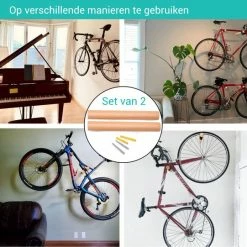 Hete verkoop ???? Fiets Ophangsysteem Van Massief Beukenhout | 2 Stuks | 32cm | Ophangbeugel | Muurbeugel Fiets | &ERGY ???? -bike shop 550x541 6