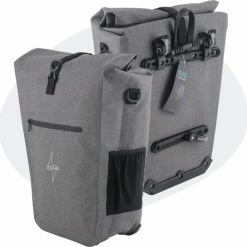 Promo ???? Voltano Luxe E-bike Fietstas 28L Grijs Pakaftas Met Laptop Vak 100% Waterdicht - Met Gratis Schouderband ????