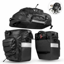 Coupon ???? Fietstassen Dubbel 65L Waterdichte Tas Bagagedrager Fiets Rugzak Regenhoes UPGRADE Zwart - RHINOWALK - 3 In 1 Multifunctionele Fietstas ???? -bike shop 550x544 16