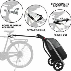 Begroting ???? Shoppingcruiser 2 In 1 Boodschappentrolley Voor Achter De Fiets - Fietskar - Robuuste Boodschappenwagen - Allround Bagagekar ???? -bike shop 550x544 4