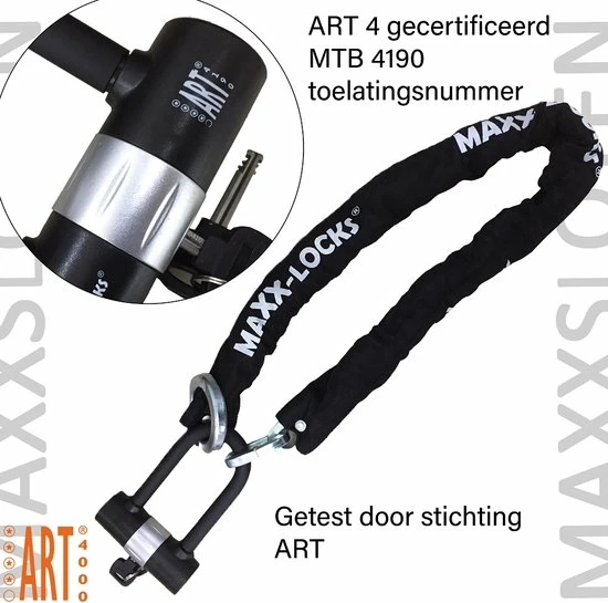 Coupon ???? Maxx-Locks Tirau Scooterslot / Motorslot ART 4 Kettingslot + Loop - 120cm ???? 11 Coupon ???? Maxx-Locks Tirau Scooterslot / Motorslot ART 4 Kettingslot + Loop - 120cm ???? - Afbeelding 9