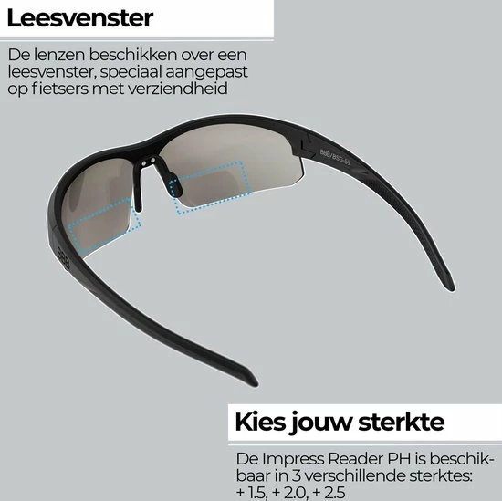 Aanbiedingen ???? BBB Cycling Impress Reader PH Fietsbril - Wielrenbril Op Sterkte - Meekleurende Lens - Leesgedeelte +2.5 - Mat Zwart - BSG-59PH ✨ 9 Aanbiedingen ???? BBB Cycling Impress Reader PH Fietsbril - Wielrenbril Op Sterkte - Meekleurende Lens - Leesgedeelte +2.5 - Mat Zwart - BSG-59PH ✨ - Afbeelding 7