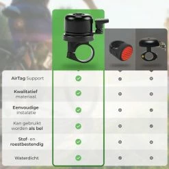 Beste Pirce ✨ Fubzz Airtag Bike Mount/Bel Compatibel Met Apple AirTag Fietsmontage Fietsbel Antidiefstal Tracering Zwart Montagegereedschap Fiets AppleAirtag AirTag Fiets ???? -bike shop 550x550 195