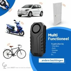 Goedkoop ⭐ Merkloos Fietsalarm Met Afstandsbediening – Waterdicht – Fietsslot - 113dB – SOS Geluid – Geschikt Voor Fiets & E Bike – Alarmsysteem – Scooter Alarm - Zwart ❤️ -bike shop 550x550 331