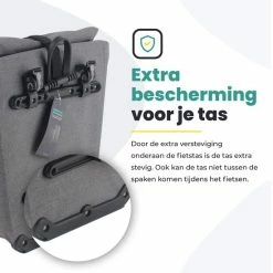 Promo ???? Voltano Luxe E-bike Fietstas 28L Grijs Pakaftas Met Laptop Vak 100% Waterdicht - Met Gratis Schouderband ???? -bike shop 550x550 394
