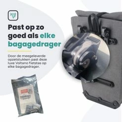 Promo ???? Voltano Luxe E-bike Fietstas 28L Grijs Pakaftas Met Laptop Vak 100% Waterdicht - Met Gratis Schouderband ???? -bike shop 550x550 399