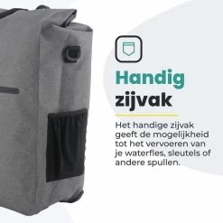 Promo ???? Voltano Luxe E-bike Fietstas 28L Grijs Pakaftas Met Laptop Vak 100% Waterdicht - Met Gratis Schouderband ???? -bike shop 550x550 400