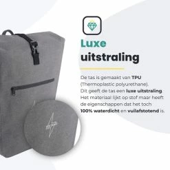 Promo ???? Voltano Luxe E-bike Fietstas 28L Grijs Pakaftas Met Laptop Vak 100% Waterdicht - Met Gratis Schouderband ???? -bike shop 550x550 402