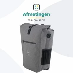 Promo ???? Voltano Luxe E-bike Fietstas 28L Grijs Pakaftas Met Laptop Vak 100% Waterdicht - Met Gratis Schouderband ???? -bike shop 550x550 403