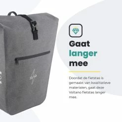 Promo ???? Voltano Luxe E-bike Fietstas 28L Grijs Pakaftas Met Laptop Vak 100% Waterdicht - Met Gratis Schouderband ???? -bike shop 550x550 404