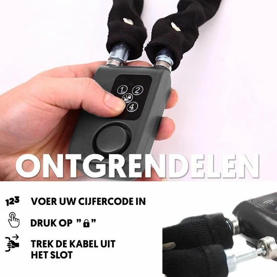 Uitgang ???? PIXMY Video & Photo PIXMY - 2-in-1 Fietsslot 80cm Met Alarm - Fietsslot Ketting Cijferslot Kettingslot - Fietsalarm 110db - Scooteralarm Scooterslot ???? 12 Uitgang ???? PIXMY Video & Photo PIXMY - 2-in-1 Fietsslot 80cm Met Alarm - Fietsslot Ketting Cijferslot Kettingslot - Fietsalarm 110db - Scooteralarm Scooterslot ???? - Afbeelding 10