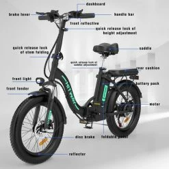 Top 10 ???? HITWAY E-bike Elektrische Fiets 20" Vouwfiets Met Dikke Banden, 250W/36V/11,2Ah Accu, 35-90 Km, Offroad-mountainbike Met Shimano 7 Versnellingen, CityBike Voor Heren En Dames ???? -bike shop 550x550 508