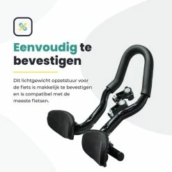 Kopen ???? Voltano Verstelbaar Ligstuur Afgerond - Zwart - Aluminium - Opzetstuur / Tijdritstuur - 22,4 / 25,4 ???? -bike shop 550x550 522