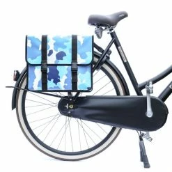 Nieuw ???? Ekostar Dubbele Fietstas - NIEUW - Waterdicht - 46 Liter - Reflectoren Camouflage Blauw OOK Voor Elektrische Fietsen ???? -bike shop 550x550 548