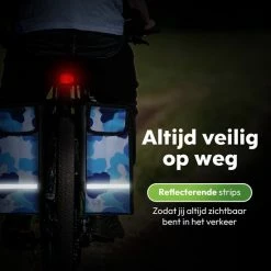 Nieuw ???? Ekostar Dubbele Fietstas - NIEUW - Waterdicht - 46 Liter - Reflectoren Camouflage Blauw OOK Voor Elektrische Fietsen ???? -bike shop 550x550 553