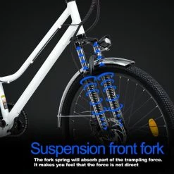 Flash-uitverkoop ???? HITWAY 26 Inch E-bike, Elektrische Fiets Voor Heren En Dames, Pedelec Stadsfietsen, 250 W Motor, 36 V/11,2 Ah E-bike, Shimano 7 Versnellingen, 35-90 Km| Wit / Blauw ???? -bike shop 550x550 588