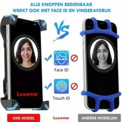 Gloednieuw ❤️ Luxema Telefoonhouder Fiets - Universeel - Telefoonhouder Motor - Telefoonhouder Scooter - 360 Graden Draaibaar- Smartphone & GSM Telefoon Fietshouder - IPhone - Samsung - Extra Stevig - Nieuwste Versie - Zwart - Topcadeau ???? -bike shop 550x550 590