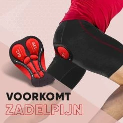 Promo ❤️ HOOFF Fietsondergoed Dames Heren Met Zeem - Fietsbroek - Wielerbroek - Fietsonderbroek - Wielrenbroek - Fietskleding - Rood/Zwart - Maat XL ⌛ -bike shop 550x550 738