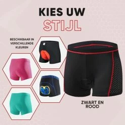 Promo ❤️ HOOFF Fietsondergoed Dames Heren Met Zeem - Fietsbroek - Wielerbroek - Fietsonderbroek - Wielrenbroek - Fietskleding - Rood/Zwart - Maat XL ⌛ -bike shop 550x550 742