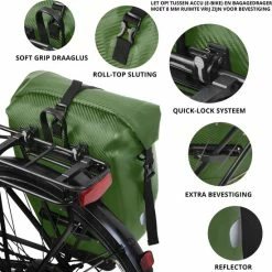 Beste Verkoop ✨ Dutch Mountains Enkele Fietstas | Sterke En 100% Waterdichte Fietstas En Schoudertas In 1 | 24 Liter | Groen ???? -bike shop 550x551 3