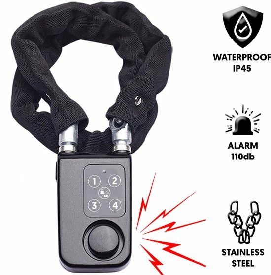 Uitgang ???? PIXMY Video & Photo PIXMY - 2-in-1 Fietsslot 80cm Met Alarm - Fietsslot Ketting Cijferslot Kettingslot - Fietsalarm 110db - Scooteralarm Scooterslot ???? 3 Uitgang ???? PIXMY Video & Photo PIXMY - 2-in-1 Fietsslot 80cm Met Alarm - Fietsslot Ketting Cijferslot Kettingslot - Fietsalarm 110db - Scooteralarm Scooterslot ????