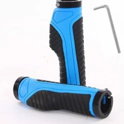 Promo ???? FIEZIO Ergonomische Fietshandvatten Pro Blauw Fiets Handvat Set - Gel Grip - Anti Slip - Trekking MTB Race ✔️